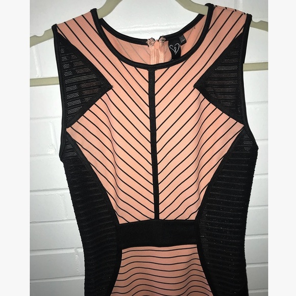 Coral Fitted Dress - Picture 2 of 4